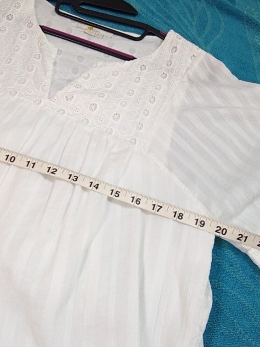 Boden White Eyelet Peasant-Style Blouse - Picture 4 of 4